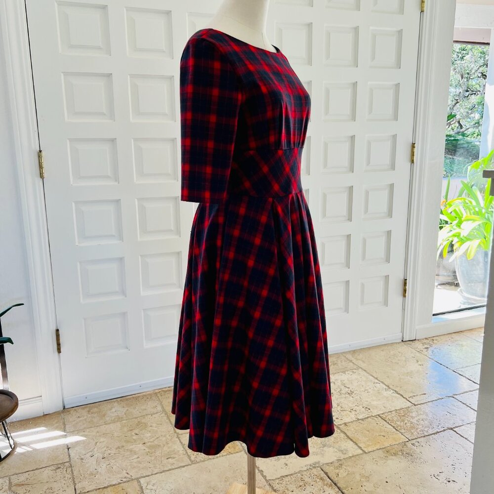 Fit and Flare Tartan Midi Dress (US size 10 / UK size 14)